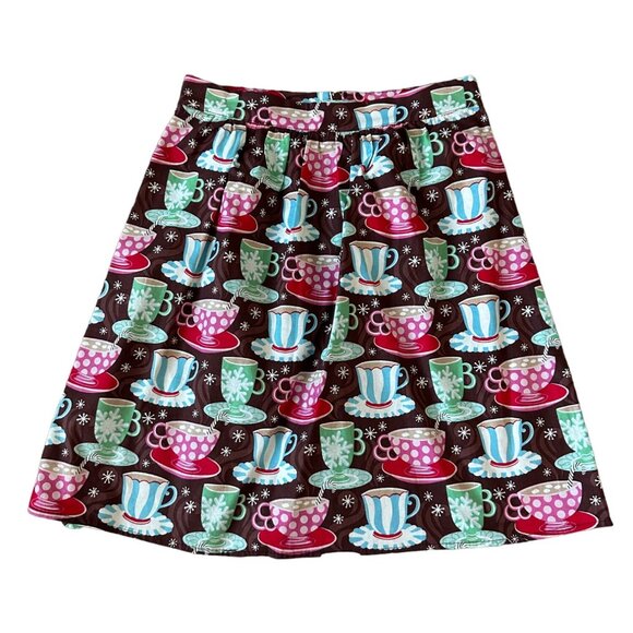 RETROLICIOUS Womens Hot Chocolate Print Winter Skirt Size XS - Picture 2 of 6